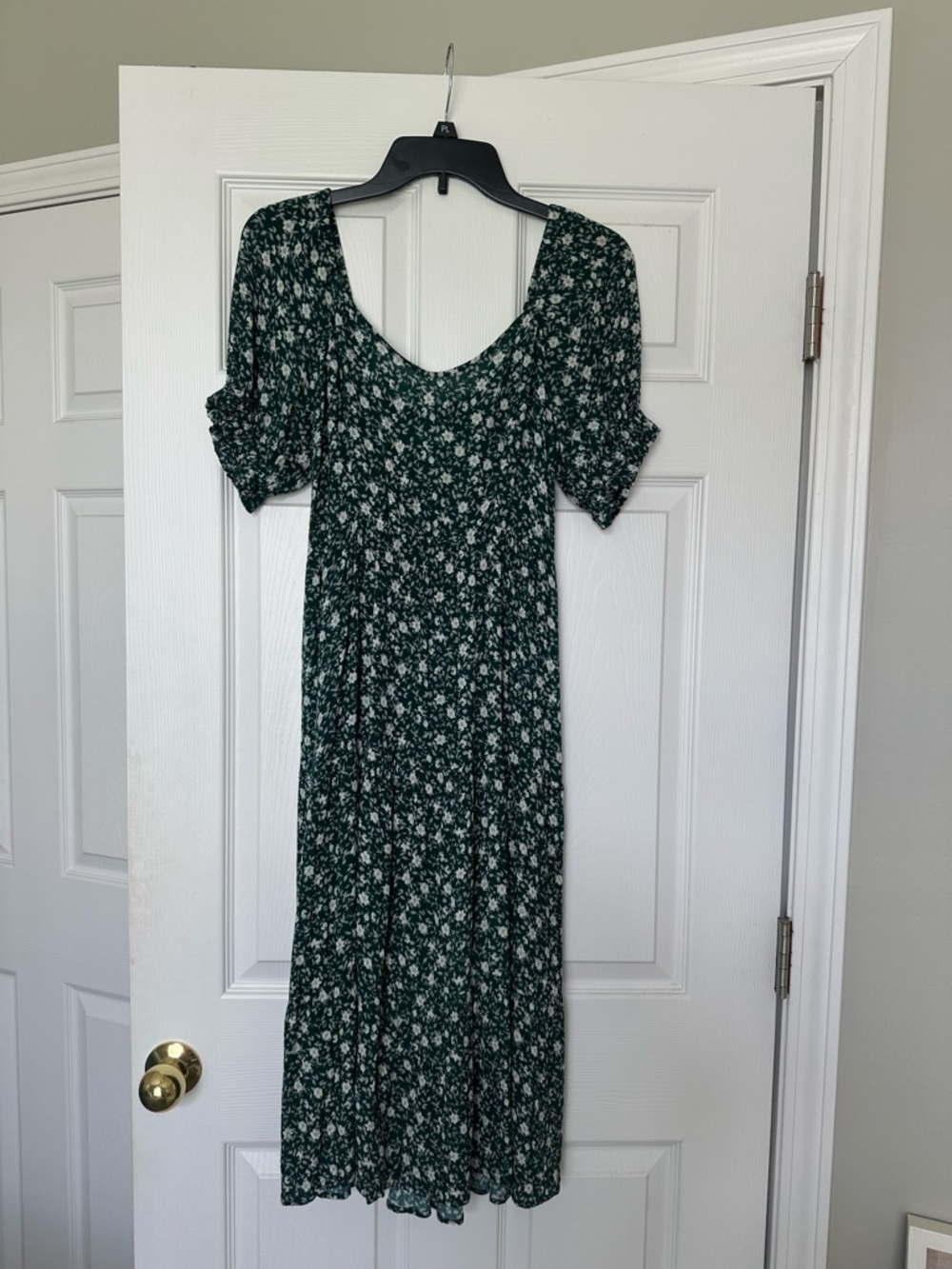 Abercrombie & Fitch Dark Green Floral Midi Dress
